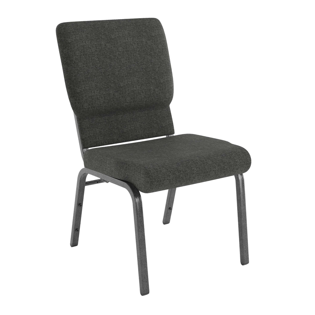 Dark Gray Fabric Stacking Church Chair 4 Pack R127