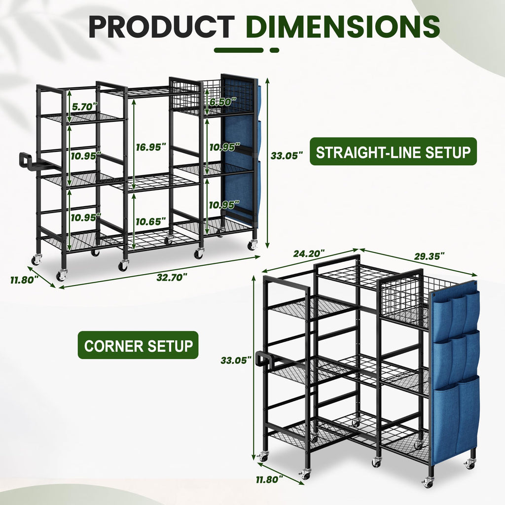 3-Sided Garden Tool Organizer with Wheels Q174
