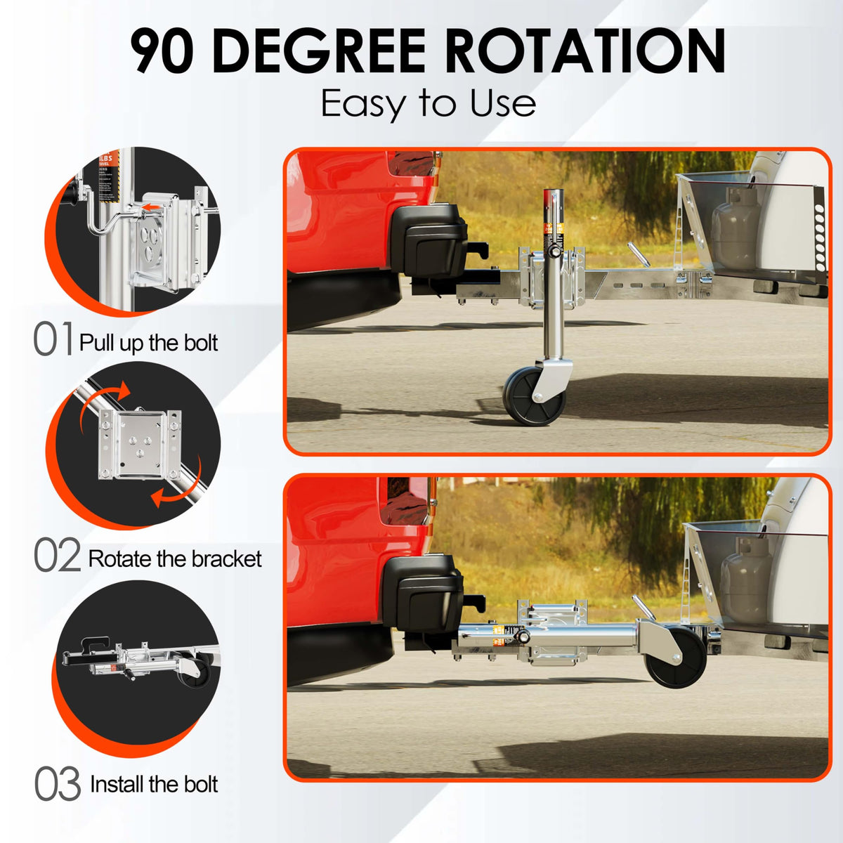 2000 lbs Dual Wheel Trailer Jack K4664