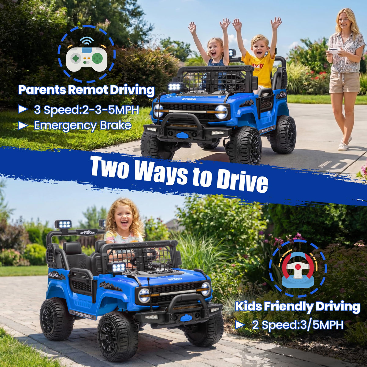 24V Electric 2 Seater Ride On Truck Toy with Remote Control Z57914