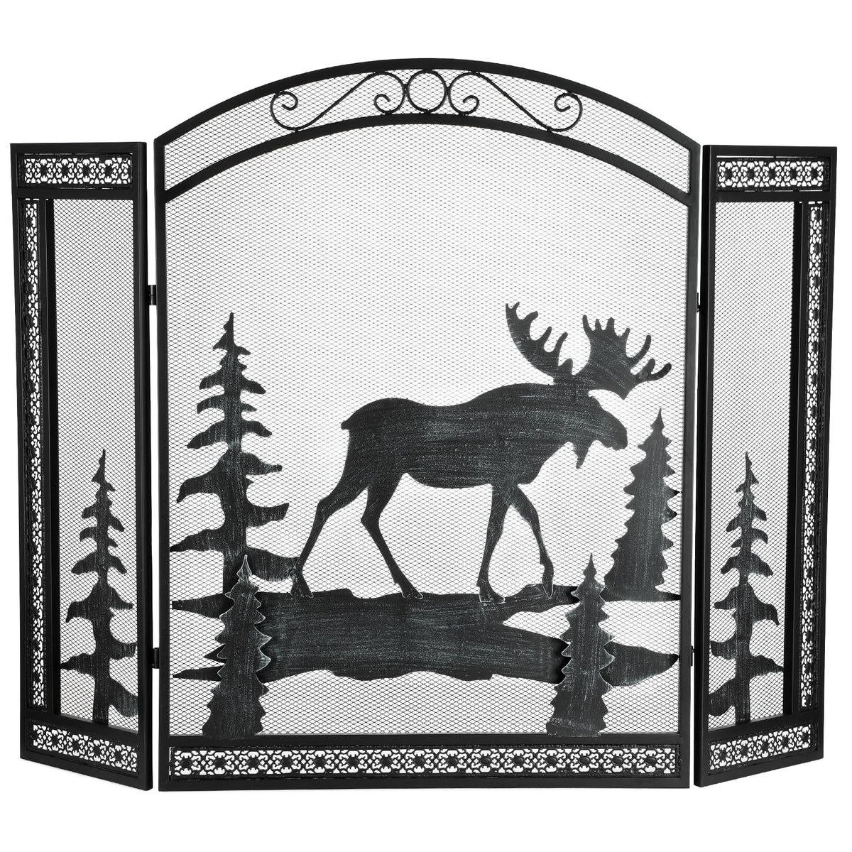 3 Panel Fireplace Screen with Guard Grate D50099