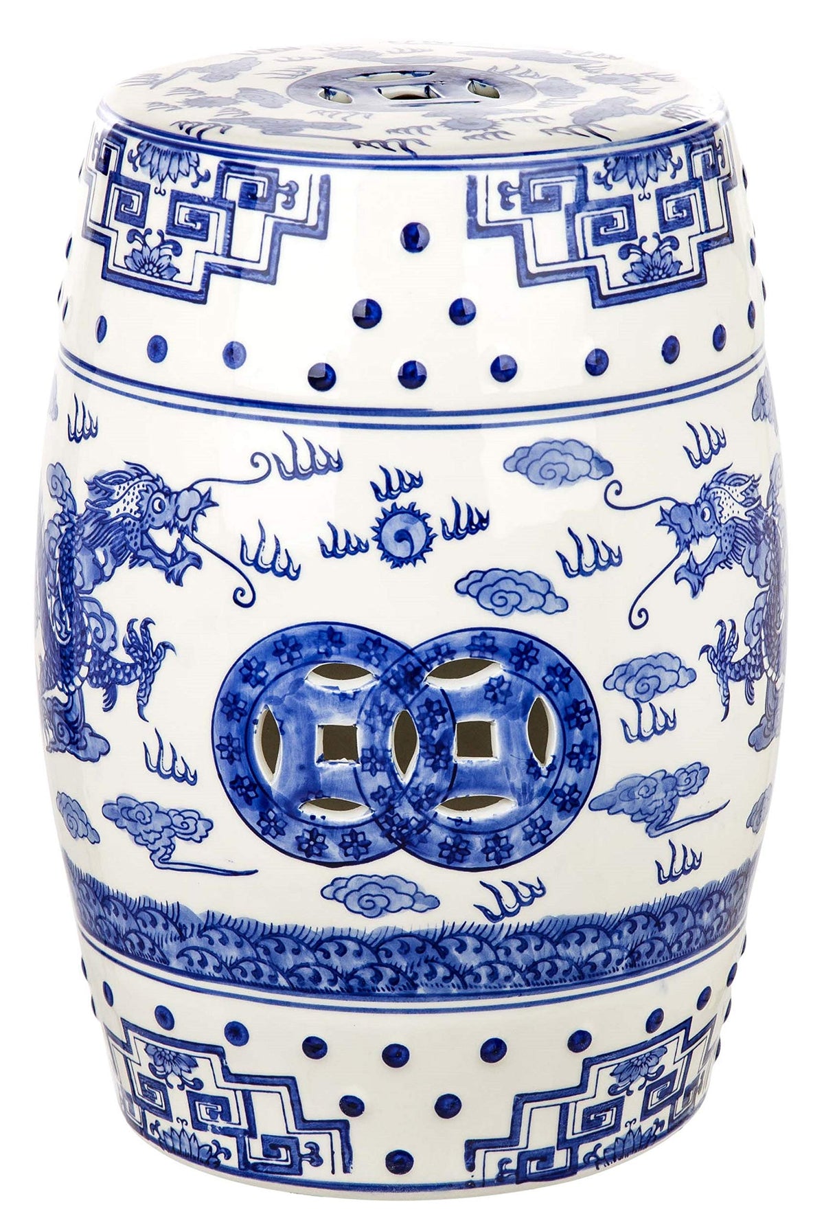 Blue Ceramic Garden Stool F546608