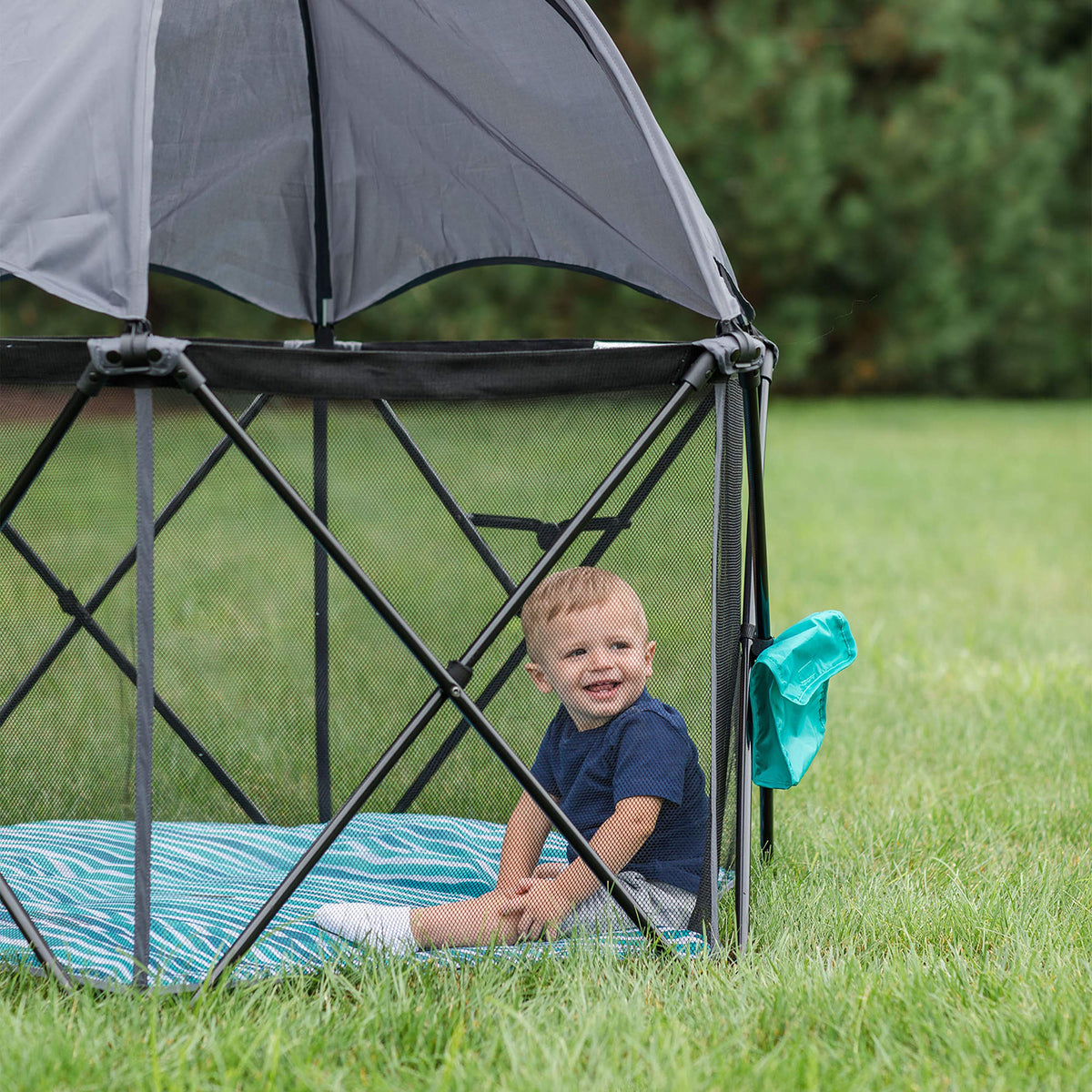 Baby Delight Go with Me Eclipse Deluxe Playard, Watercolor Stripe Base → Watercolor Stripe Playard R83661